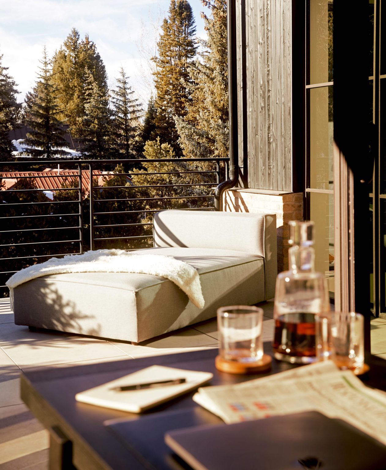 chair on outdoor terrace